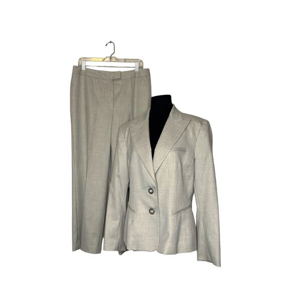 Albert Nipon shimmery tan pant blazer suit size 12 - Picture 10 of 14